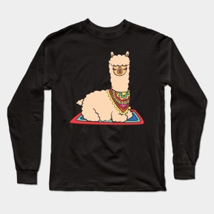 A alpaca sleeping on a carpet. Long Sleeve T-Shirt